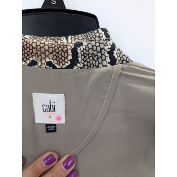 CAbi Blazer Women Size 2 Snake Print Double Breasted Business Casual Office Edgy - Picture 3 of 11